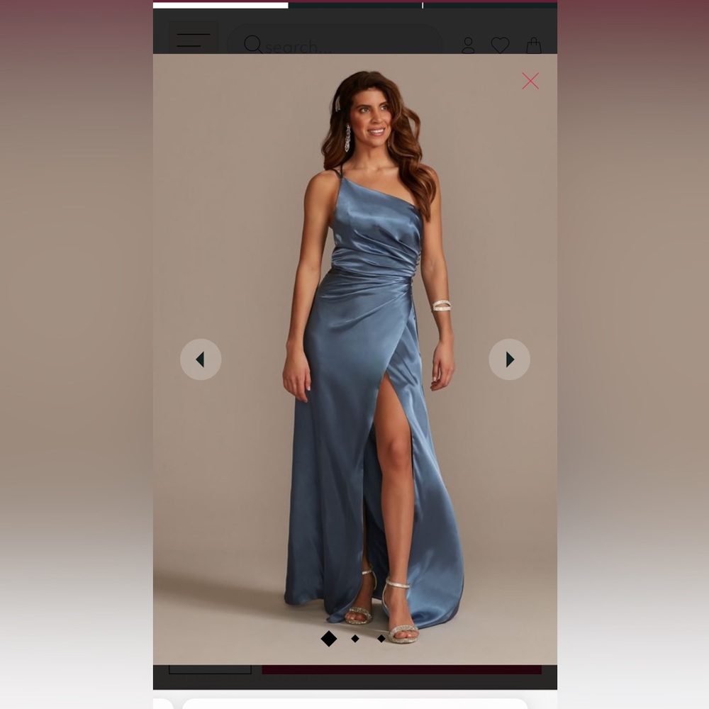 David’s Bridal Charmeuse Draped One Shoulder Bridesmaid Dress